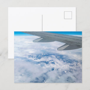 Aerial View of the Snowy Alps – Flight to Venice Postcard