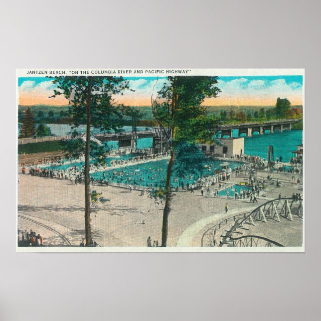 Aerial View of the Swimming Area Poster (Front)