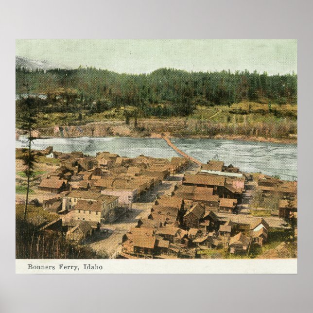 Aerial View of the Town and River Poster (Front)