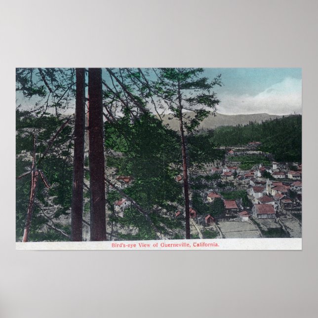 Aerial View of the TownGuerneville, CA Poster (Front)