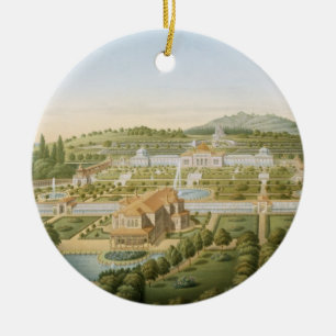 Aerial view of the villa of King Guillaume of Wurt Ceramic Tree Decoration