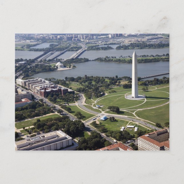 Aerial view of the Washington  Monument Postcard (Front)