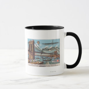Aerial View of the Willimantic Bridge Mug