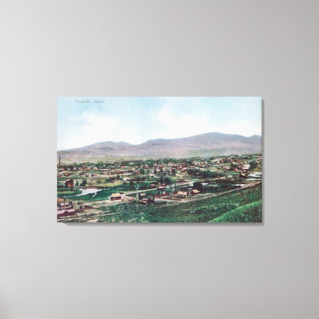 Aerial View of Town from the Hills Canvas Print (Front)