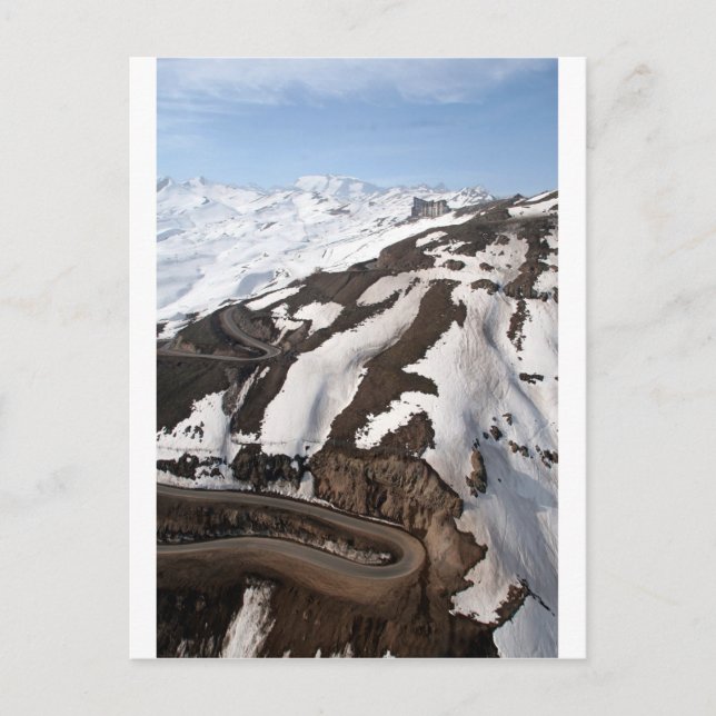 Aerial view of Valle Nevado ski resort Chile Postcard (Front)