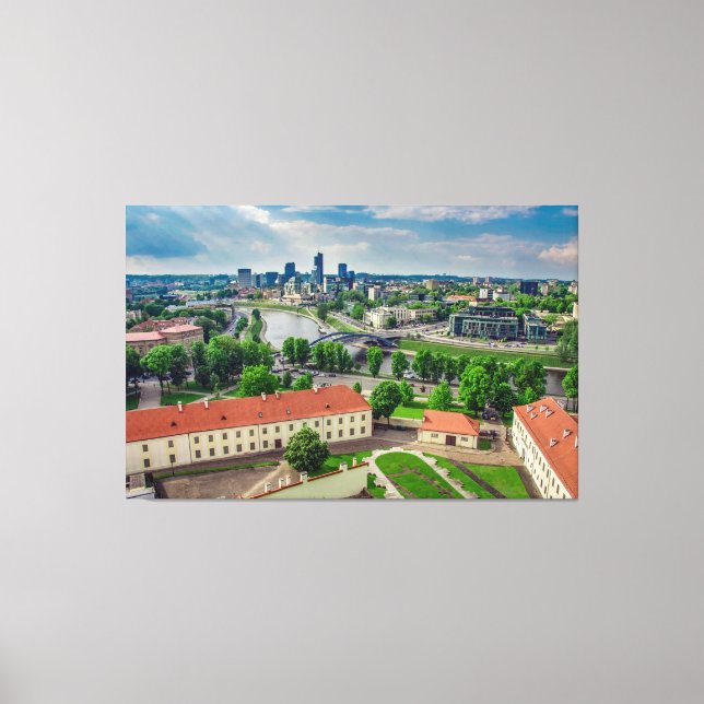Aerial view of Vilnius, Lithuania Canvas Print (Front)