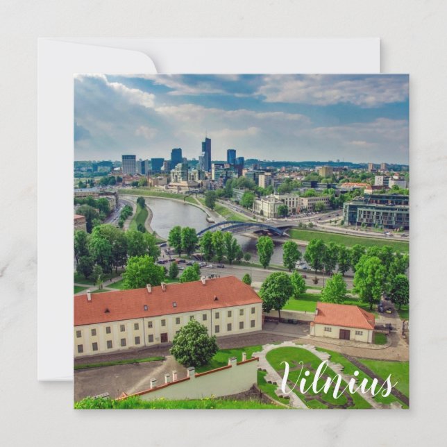 Aerial view of Vilnius, Lithuania Card (Front)