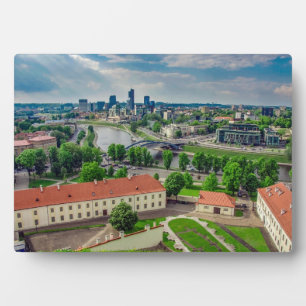 Aerial view of Vilnius, Lithuania Plaque