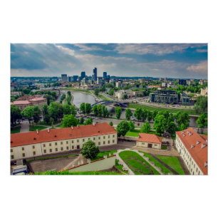 Aerial view of Vilnius, Lithuania Poster