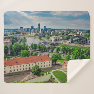 Aerial view of Vilnius, Lithuania Sherpa Blanket