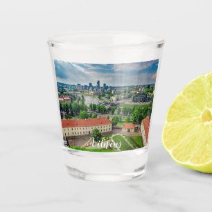 Aerial view of Vilnius, Lithuania Shot Glass