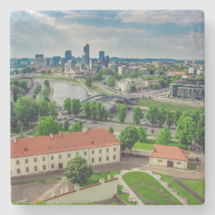 Aerial view of Vilnius, Lithuania Stone Coaster
