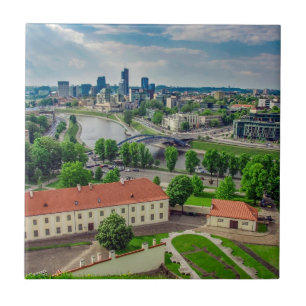 Aerial view of Vilnius, Lithuania Tile