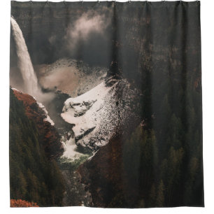 AERIAL VIEW OF WATERFALLS SHOWER CURTAIN