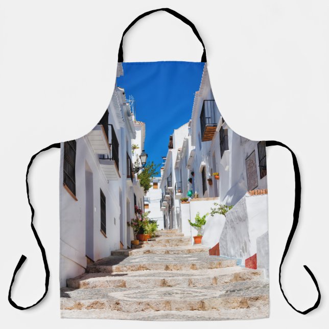 Aerial view of white city Frigiliana in sunny day  Apron (Front)