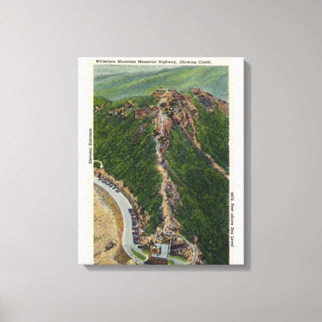 Aerial View of Winding Trail, Castle, Summit Canvas Print (Front)