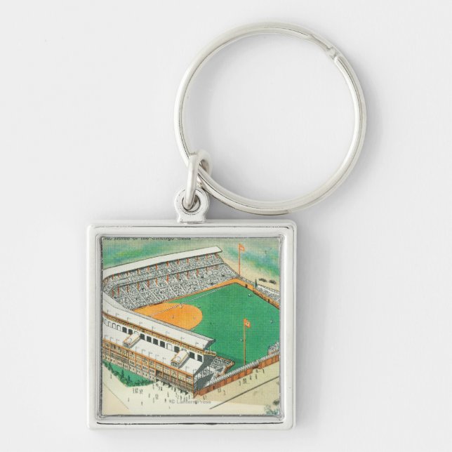 Aerial View of Wrigley Field # 3Chicago, IL Key Ring (Front)