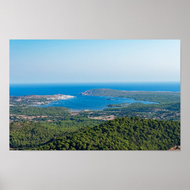 Aerial view on Menorca from summit of Monte Toro Poster (Front)