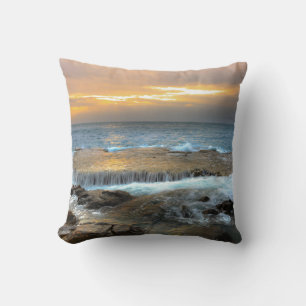 Aerial View Photography of Rocky Shore Cushion