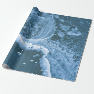 Aerial view photography of seat waves wrapping paper