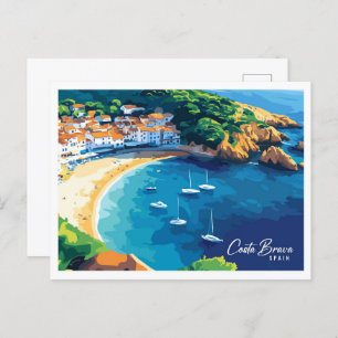Aerial View Roses Costa Brava Spain Travel Postcard