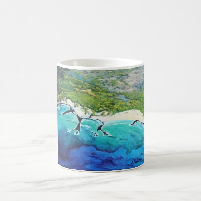 Aerial View Tropical Beach Art Mug (Center)