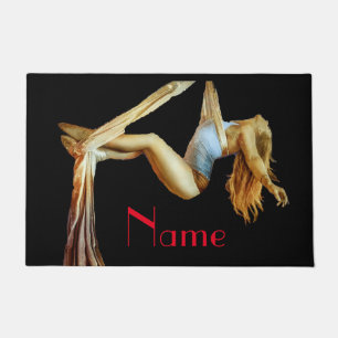 Aerial yoga fitness Thunder_Cove Doormat