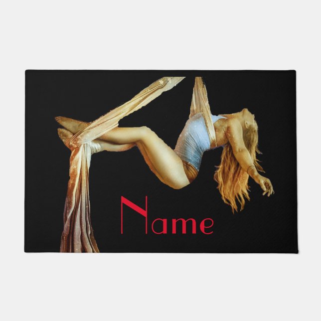Aerial yoga fitness Thunder_Cove Doormat (Front)