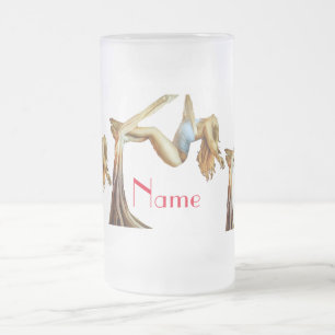 Aerial yoga fitness Thunder_Cove Frosted Glass Beer Mug