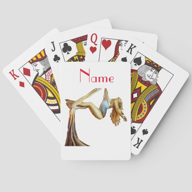 Aerial yoga fitness Thunder_Cove Playing Cards (Back)