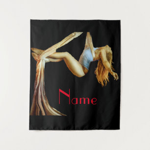 Aerial yoga fitness Thunder_Cove Tapestry
