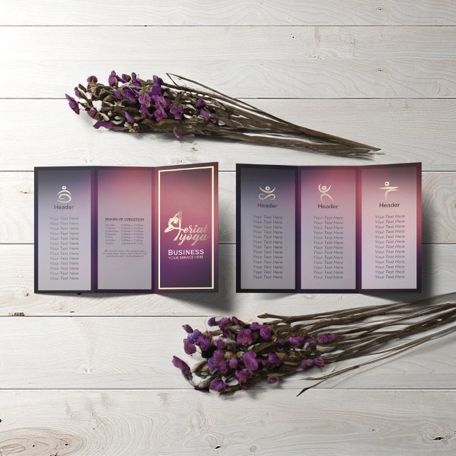 Aerial Yoga Meditation Fitness Instructor Brochure (Creator Uploaded)