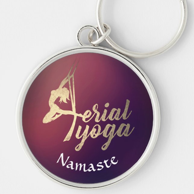 Aerial YOGA Meditation Pilates Fitness Instructor Key Ring (Front)