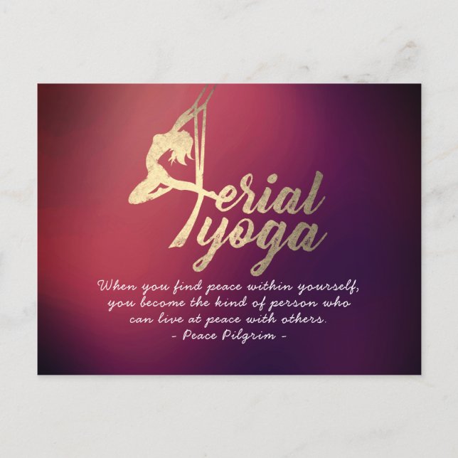 Aerial YOGA Meditation Pilates Fitness Instructor Postcard (Front)