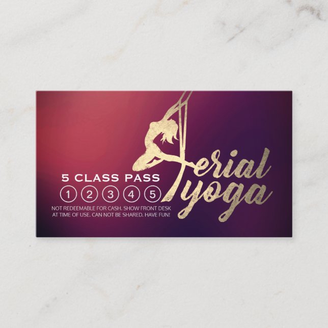 Aerial Yoga Pilates Fitness Class Pass Loyalty (Front)