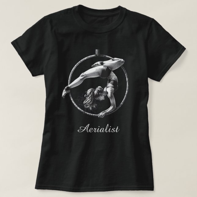 Aerialist Aerial Hoop Lyra T-Shirt (Design Front)