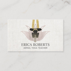 Aerialist Yoga Instructor Rose Gold Lotus Business Card