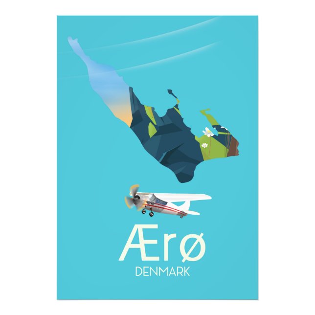Ærø, Denmark Map travel poster (Front)