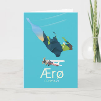 Ærø, Denmark Map travel poster Holiday Card