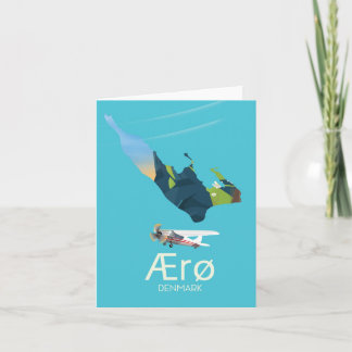 Ærø, Denmark Map travel poster Holiday Card