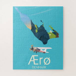 Ærø, Denmark Map travel poster Jigsaw Puzzle