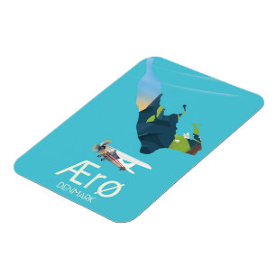 Ærø, Denmark Map travel poster Magnet