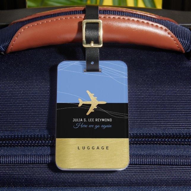 Aero Travel Bags Identifier Elegant Blue Luggage Tag (Front Insitu 2)