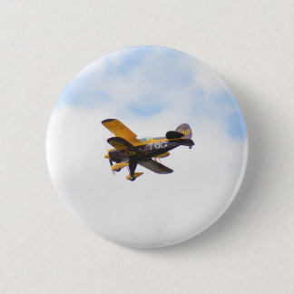 Aerobatic Biplane In Flight 6 Cm Round Badge