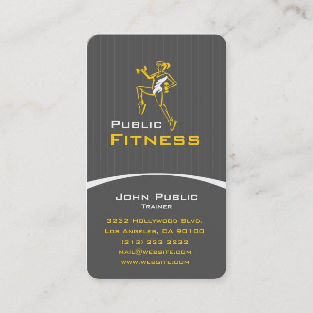 Aerobic Fitness Personal Trainer Business Card (Front)