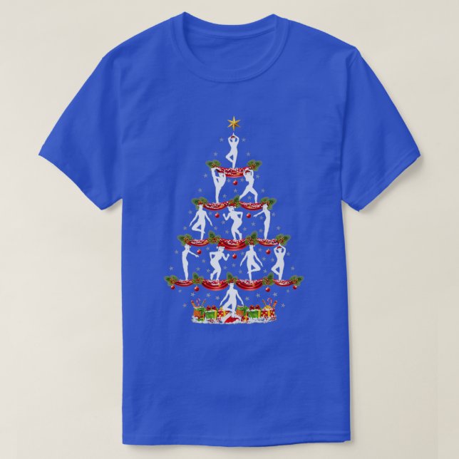 Aerobics Dance Xmas Tree Lighting Aerobics Christm T-Shirt (Design Front)