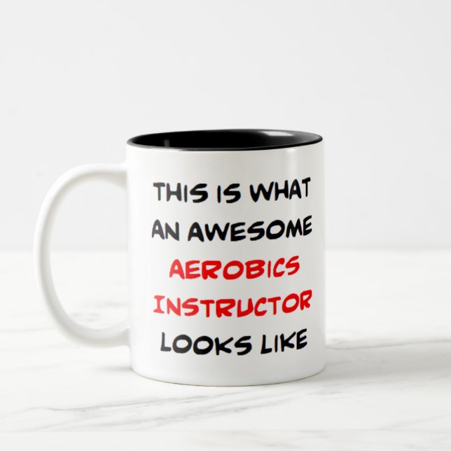 aerobics instructor, awesome Two-Tone coffee mug (Left)