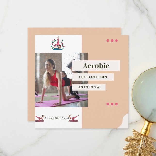 Aerobics Sister Saying Funny Gymnastics Gift Thank You Card (Front/Back In Situ)