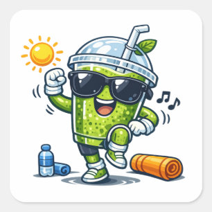 Aerobics Smoothie Square Sticker