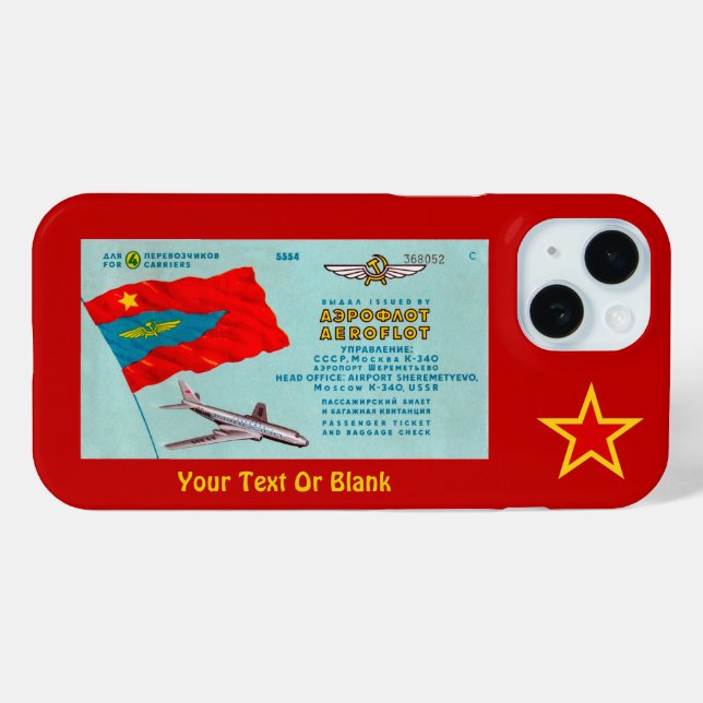 Aeroflot Passenger Ticket Case-Mate iPhone Case (Back (Horizontal))